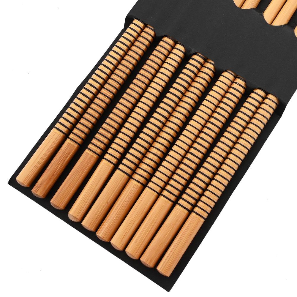 Многоразовый набор из 5 пар бамбуковых палочек ручной работы в японском стиле из натурального дерева, палочки для еды, суши, еды, кошек, цветов, разноцветные деревянные палочки для еды