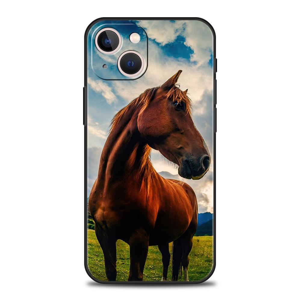 Чехол для телефона с изображением лошади для iPhone 15 14 13 12 Pro Max XR XS X 11 7 8 Plus SE 2020 13 Mini Силиконовый Мягкий Чехол Сумки Coque