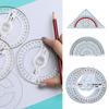 Transparent Angles Measuring Ruler Triangle/Half Round Drawing Ruler Geometry Drawing Design