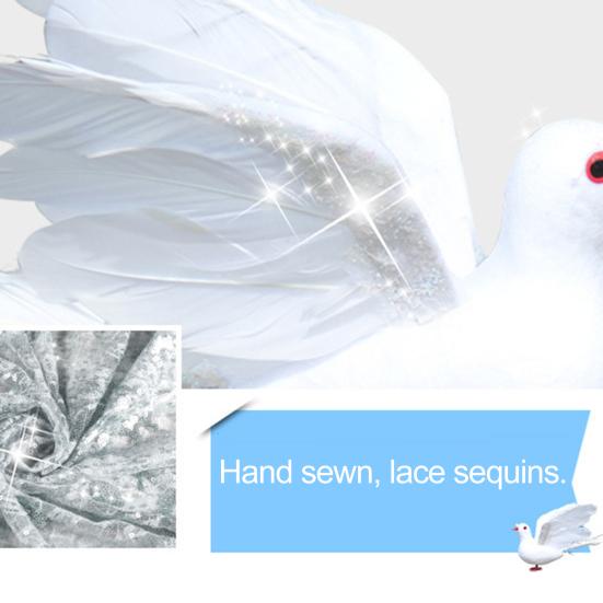 Фигурка голубя из пенопласта. Милый внешний вид. Привлекающая внимание пушистая искусственная птица с белыми перьями.