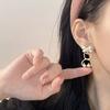 1 пара женских сережек в форме медведя с бантом и искусственным жемчугом, висячие серьги для вечеринок, свиданий, выпускного вечера, серьги-украшения