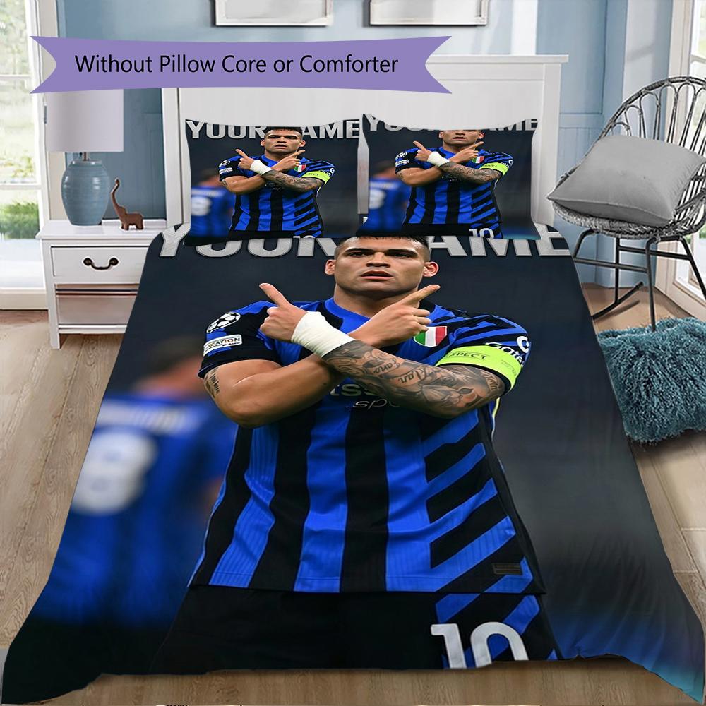Custom Name Inter Milan Bedding,Quilt Set Quilt Cover Pillowcase Home Birthday Gift(1 * duvet cover + 2 * pillowcase, without core)_xia