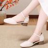 Women Fashion Sweet Beige Buckle Strap High Quality Office Pumps Lady Casual Brown Spring Summer Heel Shoes Ab643