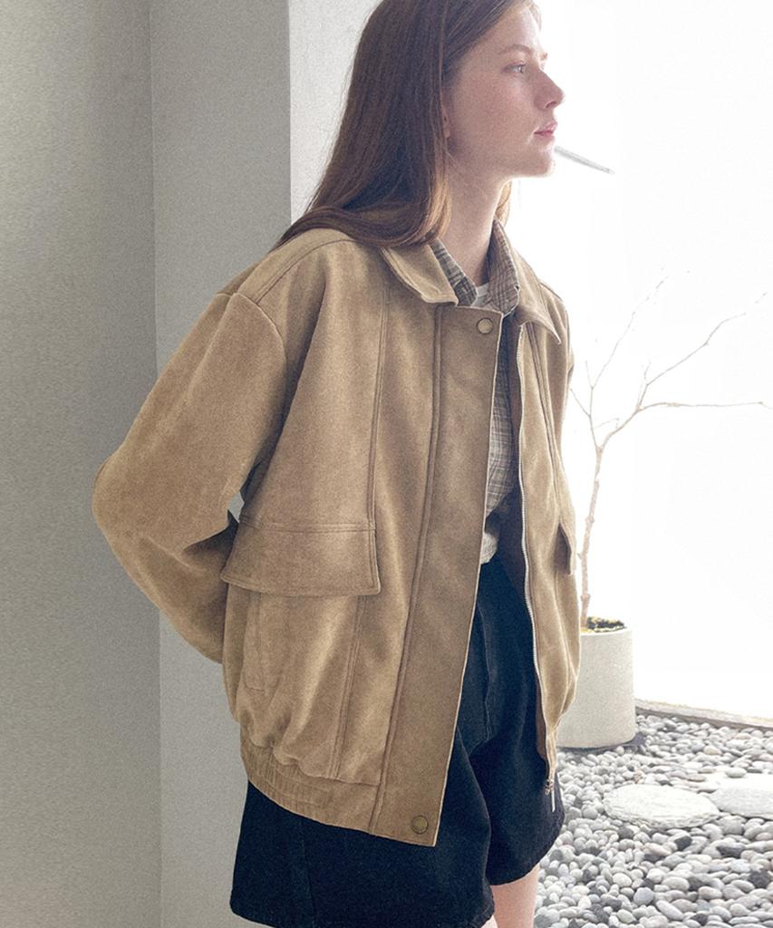 Slowlolli Bomber Suede Jacket