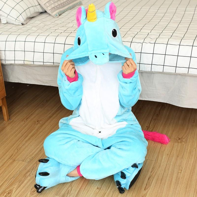 Animal Cat Tiger Kigurumi Unicorn Onesie Adult Teenagers Women Men Pajamas Funny Flannel Warm Soft Sleepwear Overall Onepiece Jumpsuit Cosplay Costume