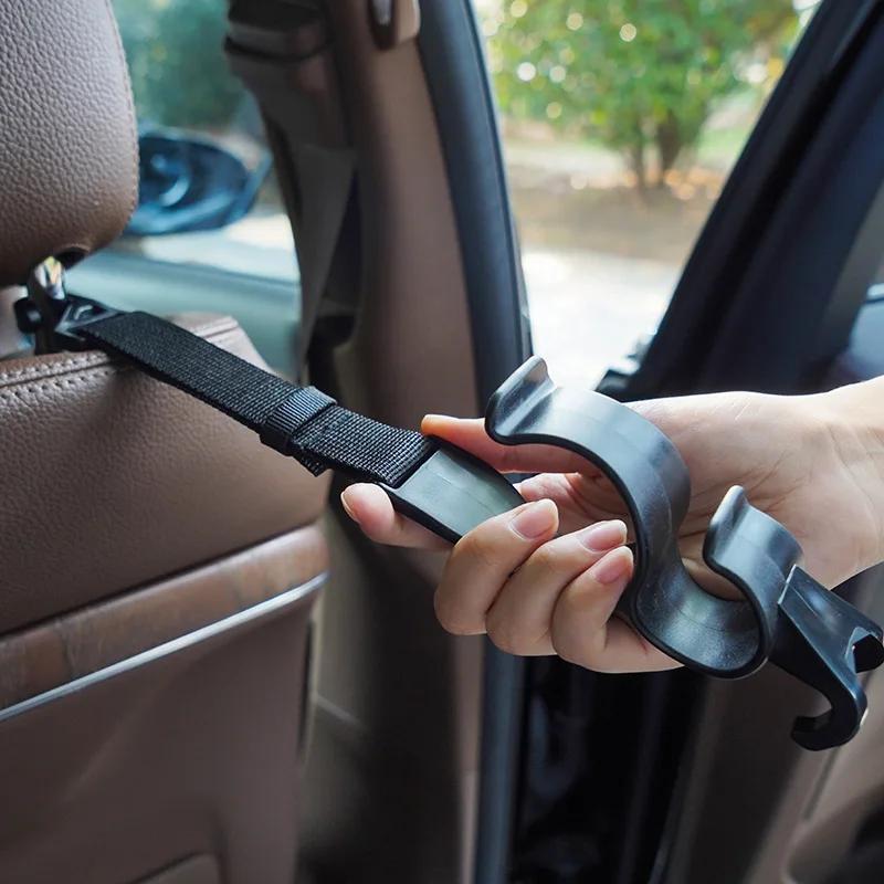 2pcs Car Back Seat Hook Multi-function Rear Seat Headrest Hanging Hook Umbrella Holder Seat Back Storage Interior Organizer
