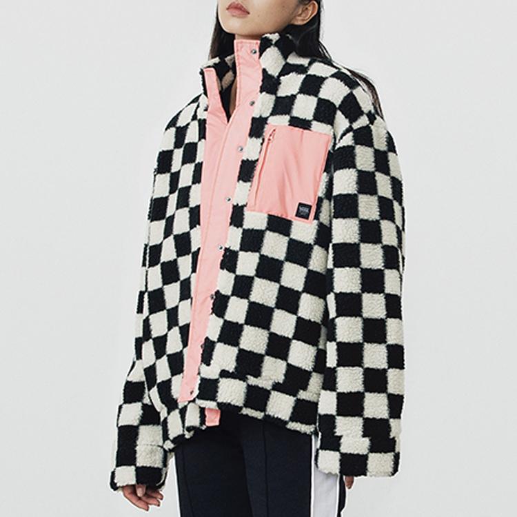 Vans Флисовая куртка с шахматным узором Мужская верхняя одежда Черный Белый VN0A53LO705