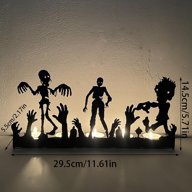 Железный художественный полый подсвечник в виде тыквы, лампа в виде тыквы, скелет, подсвечник