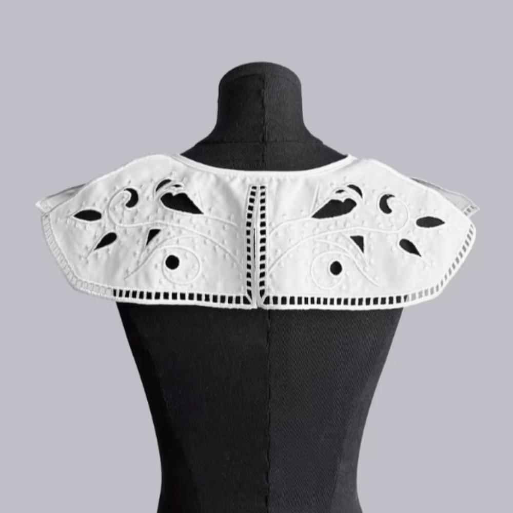Detachable Embroidered Lace Fake Collar Polyester Decorative Fake Collar New Floral Collar Dresses