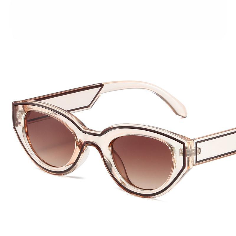 Модные Уникальные Солнцезащитные Очки Кошачий Глаз в Стиле Хип-Хоп Y2k Женские Мужские Ретро Овальные Солнцезащитные Очки Женские Пляжные Уличные Популярный Бренд Дизайнерские Очки
