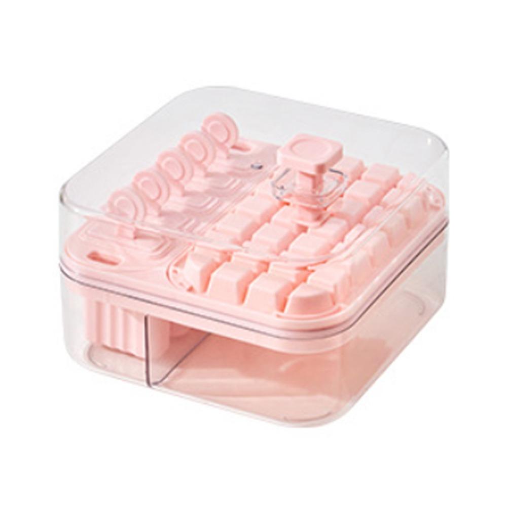 2-in-1 Press Ice Tray Box One-Touch Release Ice Maker Space Saving Ice Cream Mold Home Kitchen Use