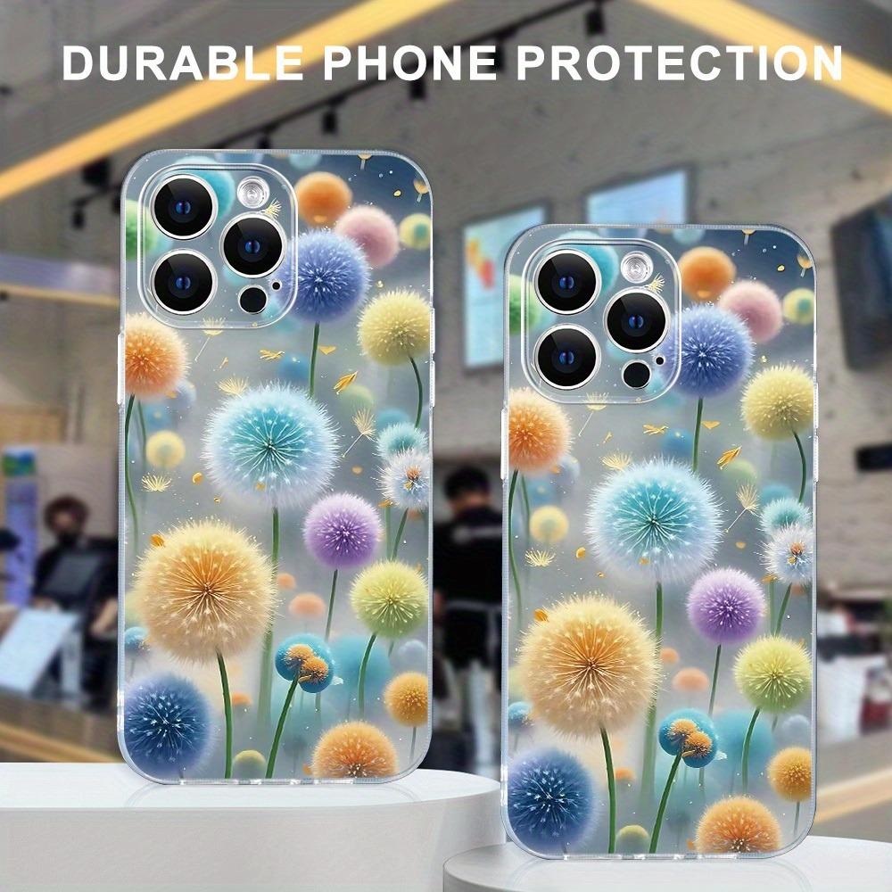 Чехол для телефона с одуванчиками для iPhone 17 Air 16E 16 15 14 11 Pro Max Plus 13 12 Mini 8 7 X Прозрачный противоударный чехол