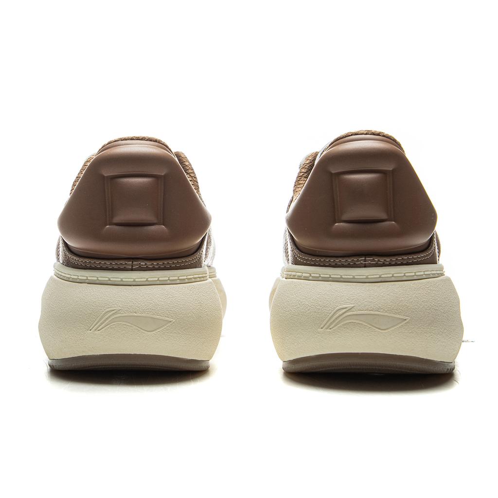 Li Ning Cloud Travel C4D Модные Универсальные Нескользящие Прочные Низкие Повседневные Кроссовки Женские коричневые желтые AZGU052-4