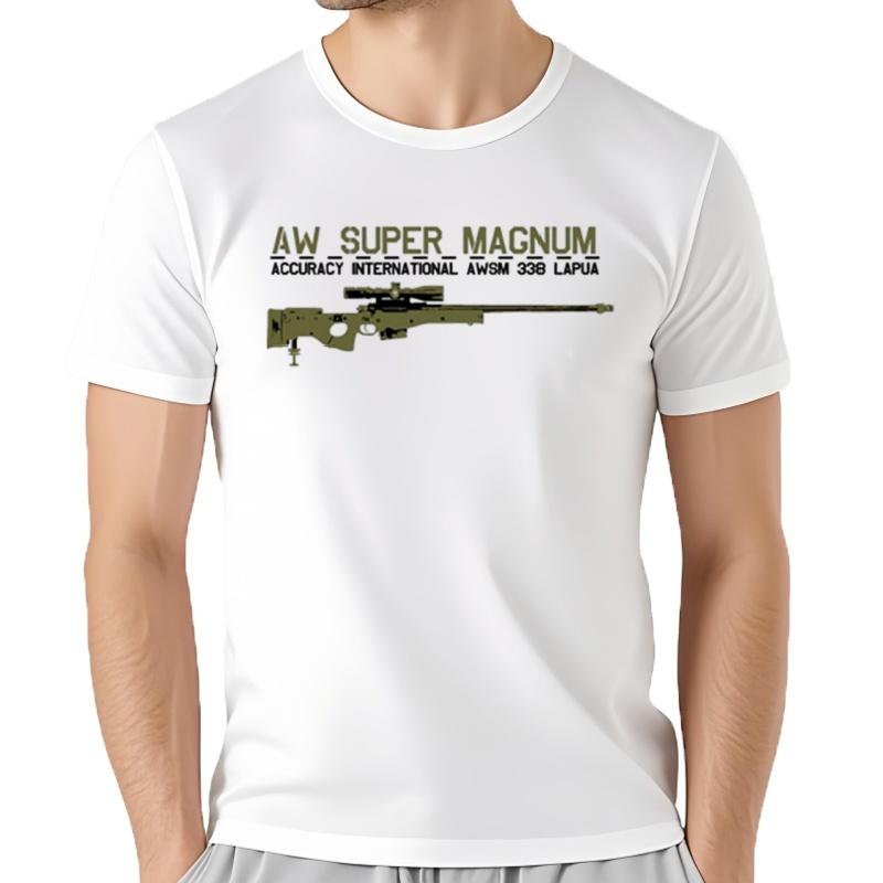 Camisetas Grficas Internacionales De Alta Precisin Algodn Awsm 100 Lapua Rifle De Francotirador Aw Nuev