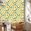 Dandelion Wallpaper White, Lime and Cream 50x1000