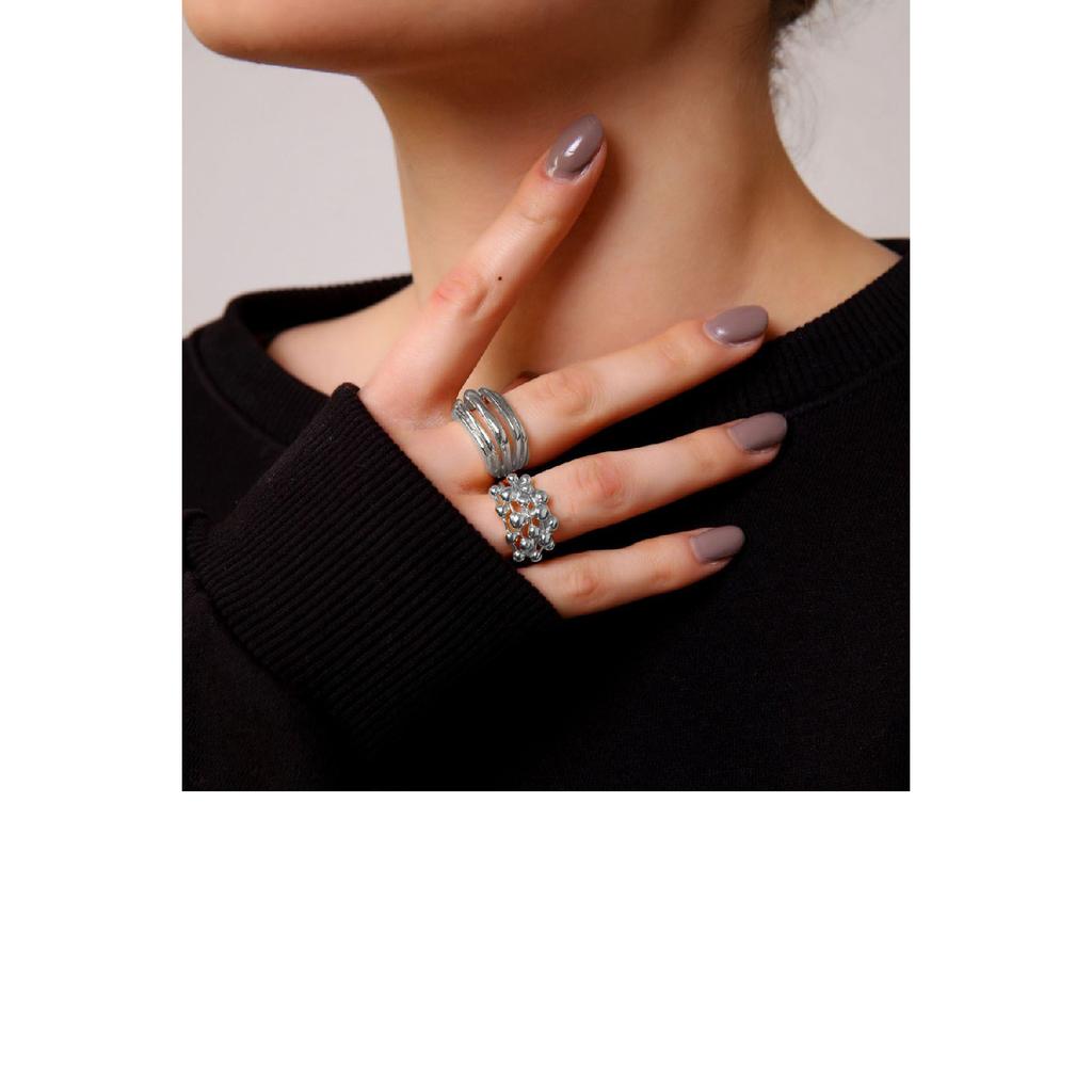 Комплект золотых колец с пузырьками