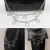 Цепочка для брюк в стиле панк, металлическая джинсовая цепочка, геометрическая цепочка на пояс в стиле хип-хоп со звездами, цепочка на пояс для