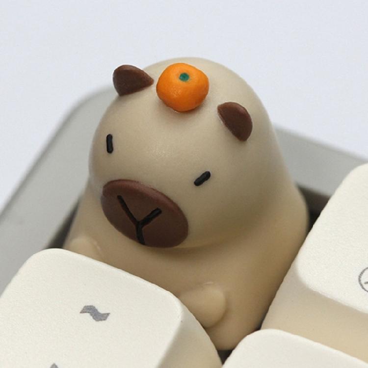 Цветные градиентные кейкапы из смолы с изображением капибары Компактный размер Легкая конструкция Для механических переключателей