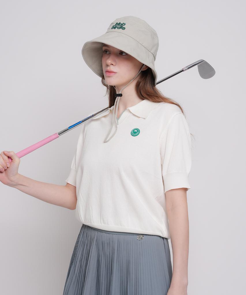 MONBIRDIE GOLF Open Collar Neck Knit White