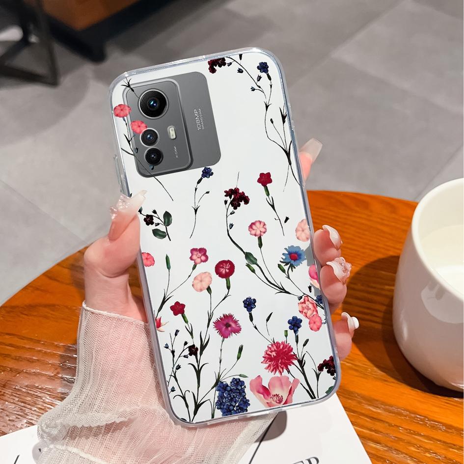 Чехол для телефона для Xiaomi Redmi Note 8, 9, 10, 11, 12 A1 + A2 + Plus 4A 5A, модный литературный цветочный чехол, противоударный прозрачный мягкий силиконовый чехол для Redmi, бампер