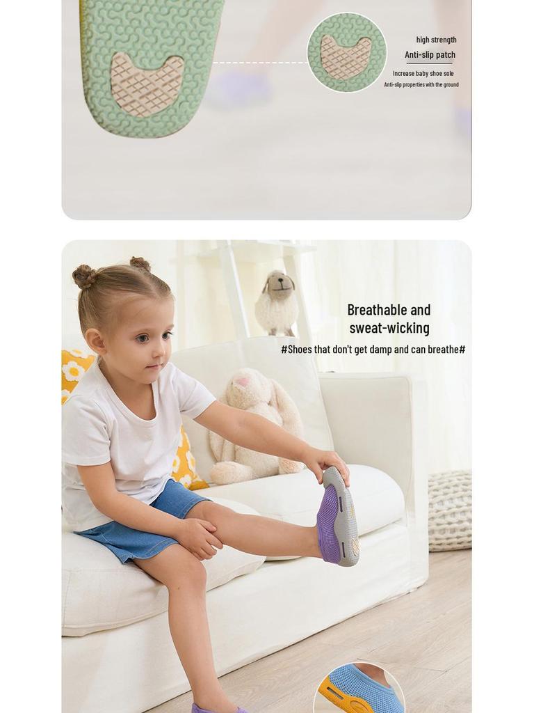 Golden Shark Kids' Wide Fit Non-slip Indoor Shoes - Silent, Breathable Soft Sole for Kindergarten and Early Education.