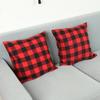 Cozy Red And Black Plaid Christmas Throw Pillow Cover Soft Square Cushion Case 45x45cm