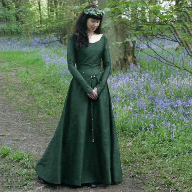 Women Medieval Cosplay Costume Viking Pirate Gothic Split Maxi Big Wing Strap Star Moon Dress Retro Vintage Vestido