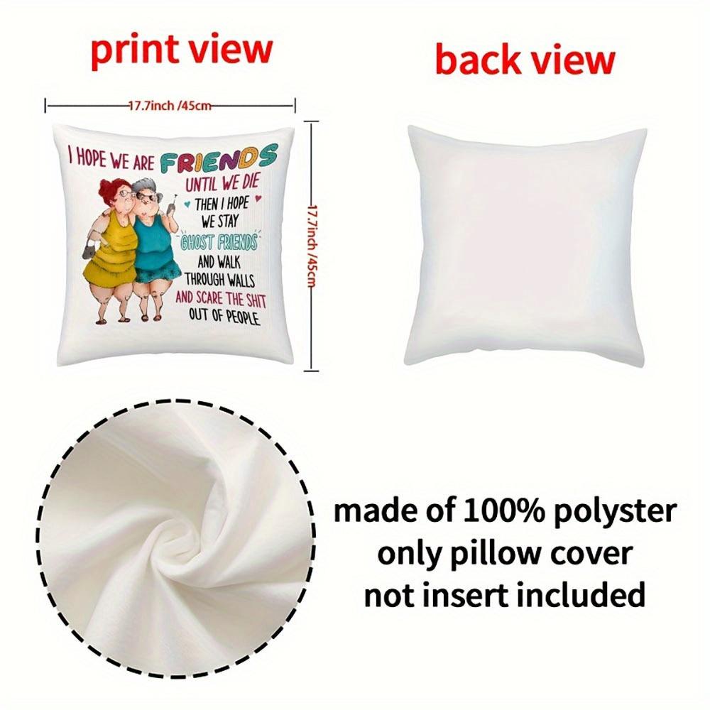 1Pc Contemporary "Friend" Sofa Living Room Bedroom Bed Holiday Decorative Cushion Cover, 18X 18 Inches Without Pillow Core
