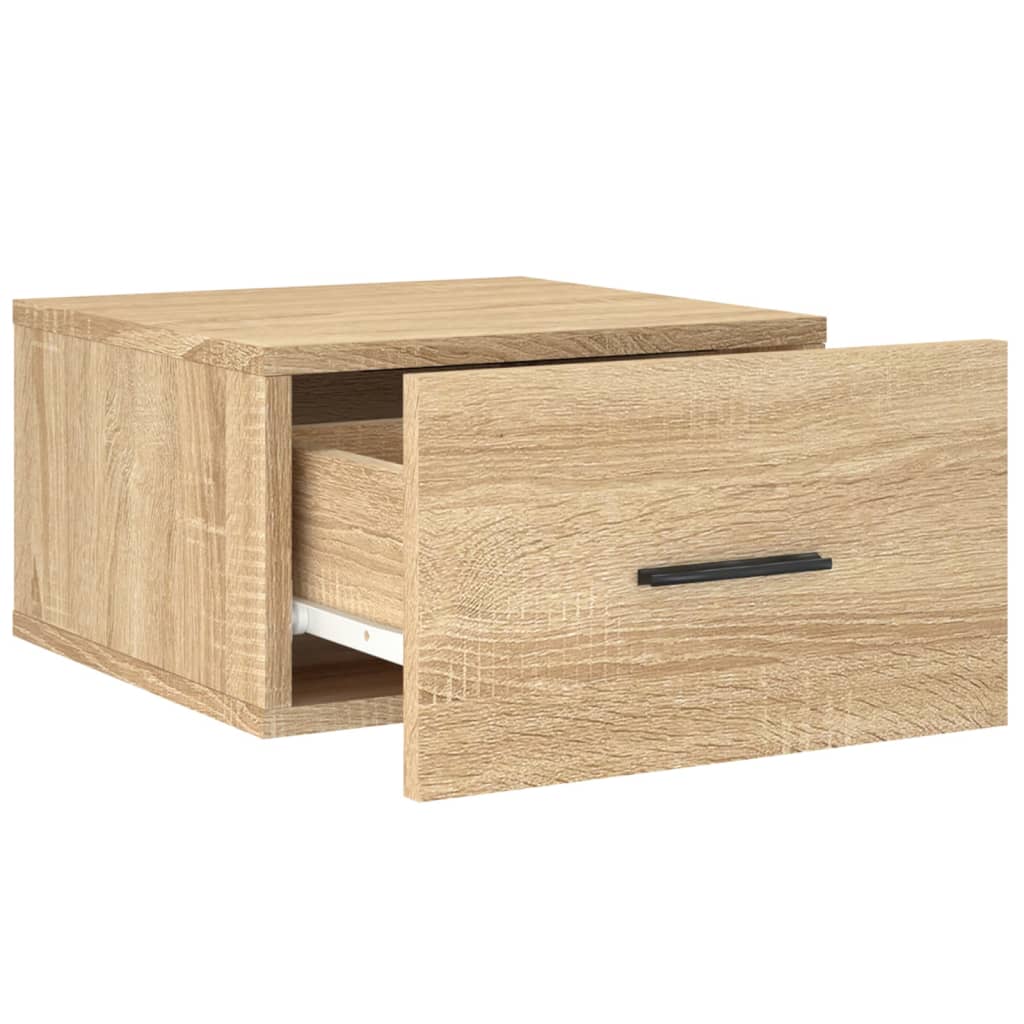 Wall Mounted Nightstand Sonoma Oak 35 x 35 x 20 cm