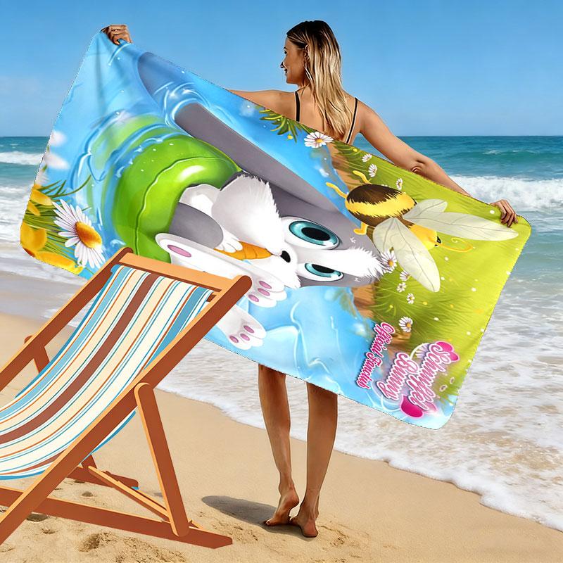 Schnuffel Print Beach Towel, Large Soft Quick Dry Towel for Beach Camping Swimming