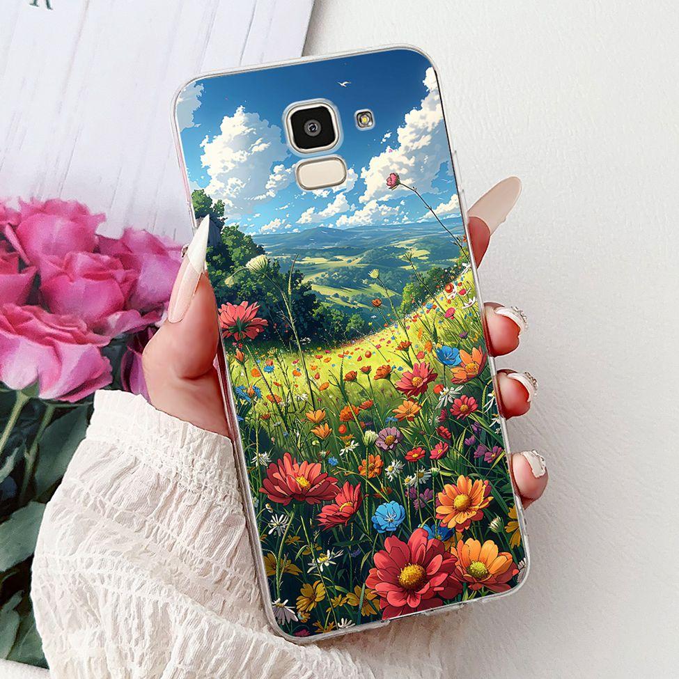 Прозрачный чехол для Samsung J6 2018 SM-J600F Милый Модный Забавный Расписной Задний Чехол для Samsung Galaxy J6 2018 Чехол для Телефона J600G J600FN