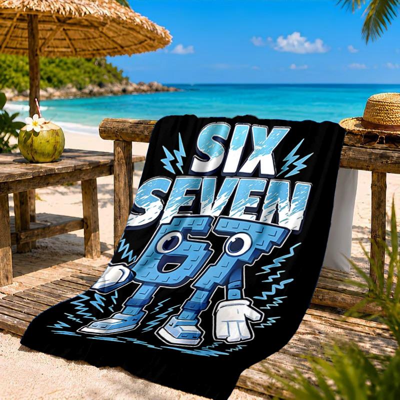 Space Adventure With Six Seven 67 Beach Towel, Quick-drying, Easy to Care for, Suitable for Both Fitness and Beach Vacations,Sports Essential