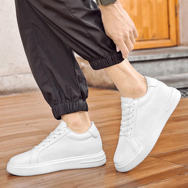 Fashion Men Invisible Height Increase Walking Shoes Breathable Lift Shoes Elevator Shoes for Fashion Men All-match Casual Sneakers 6 CM
