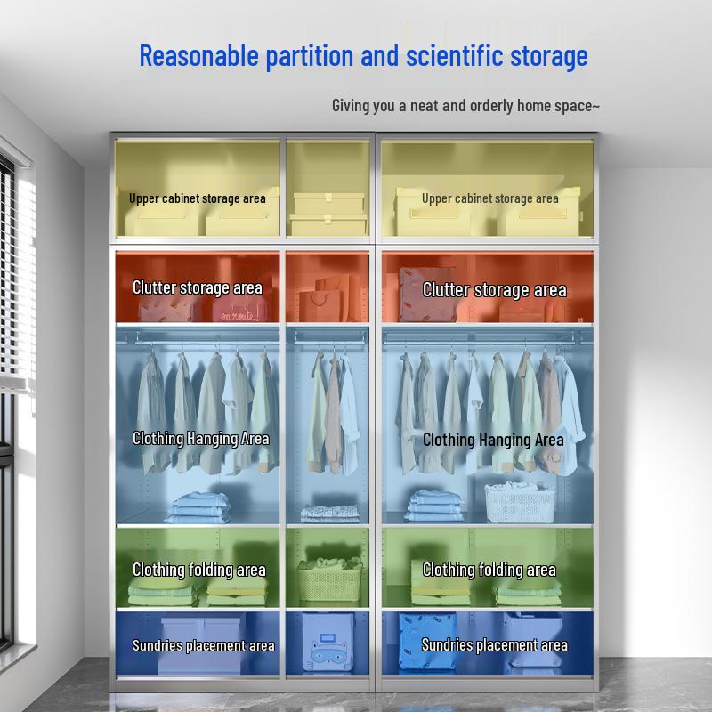 Thickened 304 Stainless Steel Multi-Door Wardrobe and Shoe Cabinet