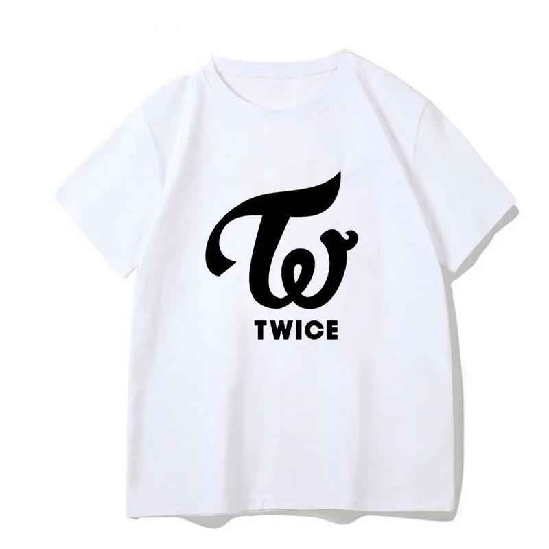 TWICE T Shirt Women Kpop Summer Short Sleeve Tee Korean Fashion Harajuku Aesthetic Cartoon Letter Printed Streetwear Y2k T-shirt