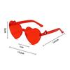87 одинарных солнцезащитных очков в форме сердца персикового цвета Love Sunshine Sunshine Jelly Color без оправы в форме сердца, цельные очки ослепительного цвета