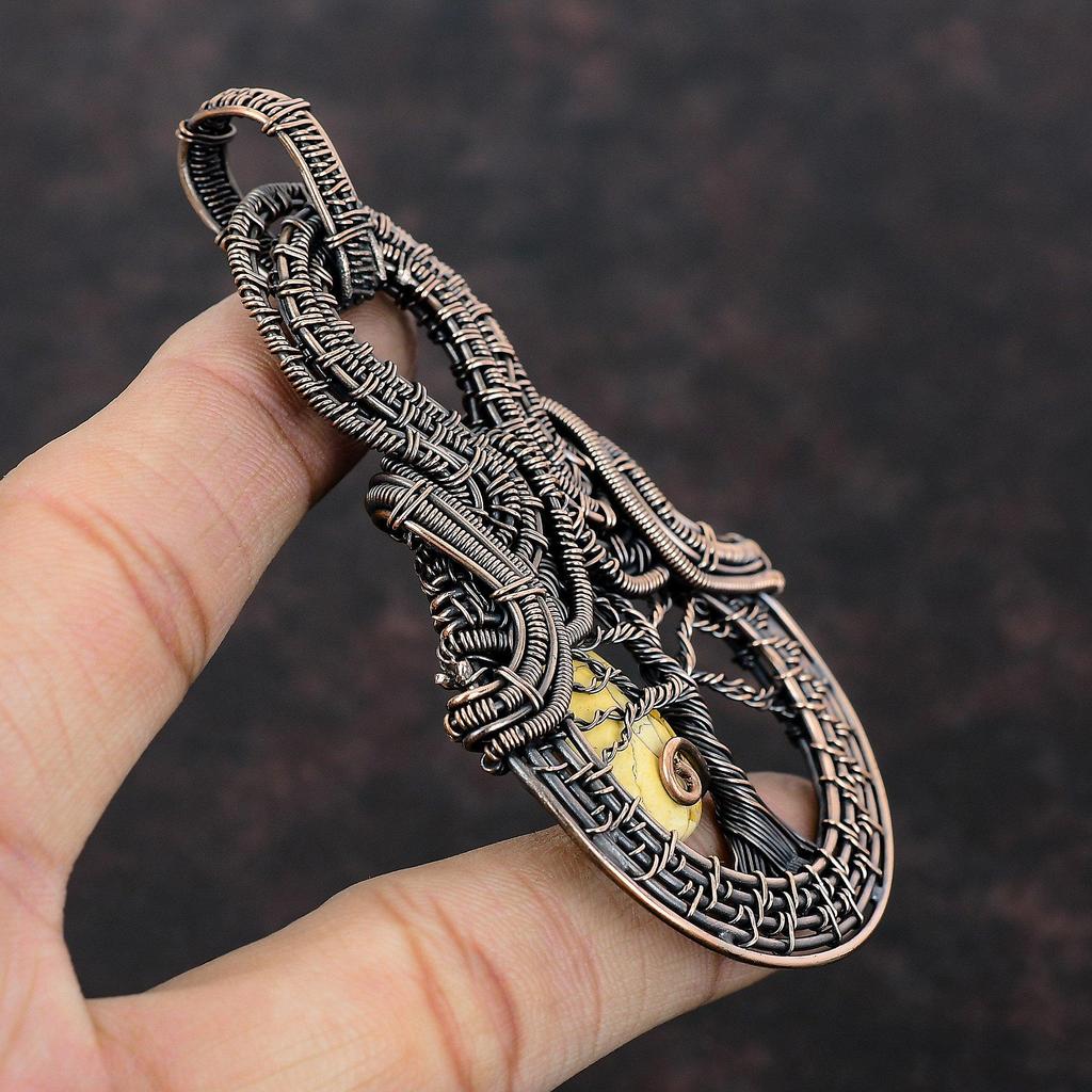 Tree Of Life Brecciated Mookaite Pendant Copper Wire Wrapped Pendant Handmade Jewelry Gemstone Pendant Gift For Mom Beautiful Copper Jewelry