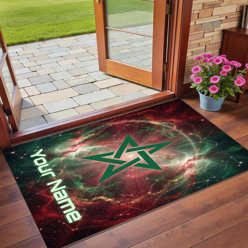 Crystal Velvet Rug Custom Name Text, Soft Non Slip Floor Mat Home DecorMorocco Football