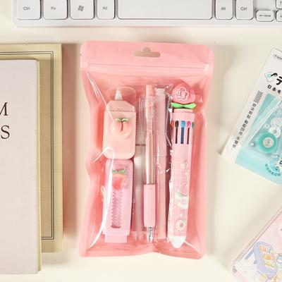 INS Набор канцелярских товаров 6-в-1 Неповторяющиеся Портативная шариковая ручка Корректирующая лента Студенческий подарок