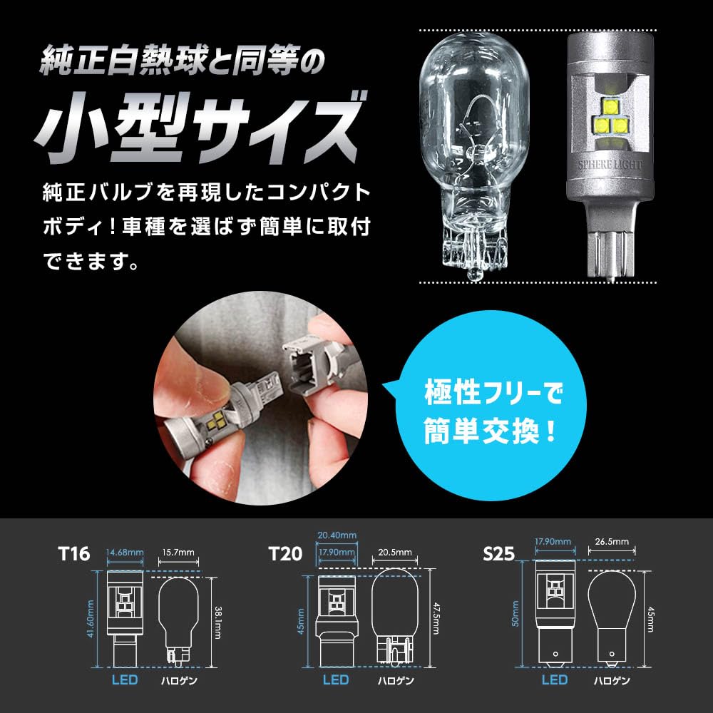 Spherelight SBVT16 Задний фонарь Специальный светодиодный Солнечный мешок T16 6000K (белый) 1 штука 1000 лм