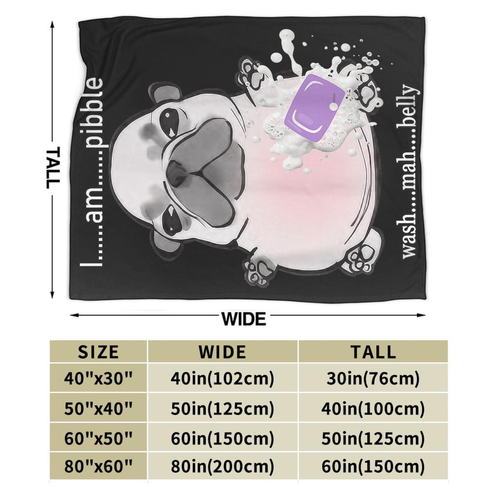 I Am Pibble Wash My Belly Pibble Meme Funny Dog Brainrot Soft Warm Blankets Plush Throw Blanket Flannel Bedspread Bed Cover