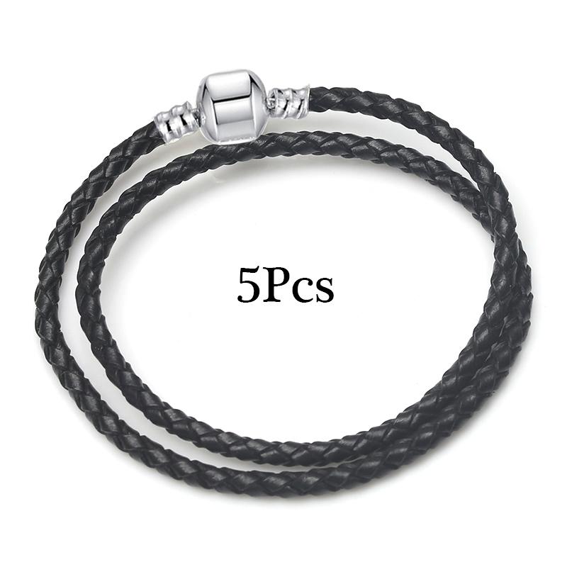5pcs /Lot Sale Popular Charm Bracelets Diy Elegant Leather Chain Charms Bracelets Bangles For Women Jewelry Gift