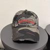 Camouflage patch baseball cap for women, spring and summer street style, embroidered wide brim, versatile for men
