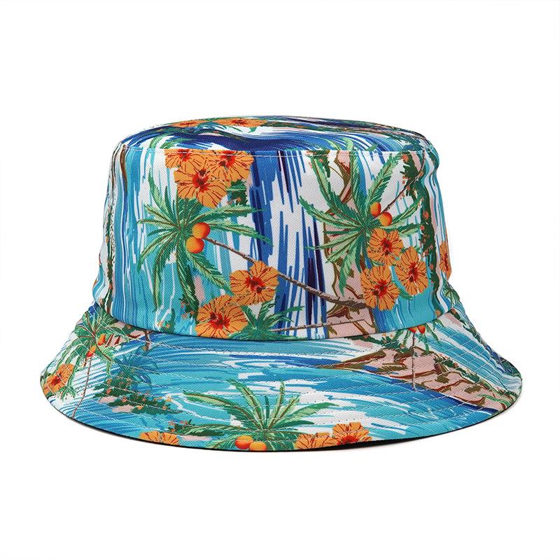 New Arrival Summer Sun Protect Woman Man Unisex Reversible Printed Cactus Bucket Hat