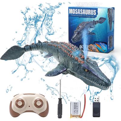 Динозавр с дистанционным управлением для детей Mosasaurus Игрушки для дайвинга Радиоуправляемая лодка с легким распылением воды для бассейна Озеро Ванная комната Ocean Protector Игрушки для ванны