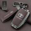 GQUL6 Zinc Alloy Leather Car Key Case Cover Shell for Toyota CHR Hilux Fortuner Land Cruiser 200 Camry Corolla Crown RAV4 Highland