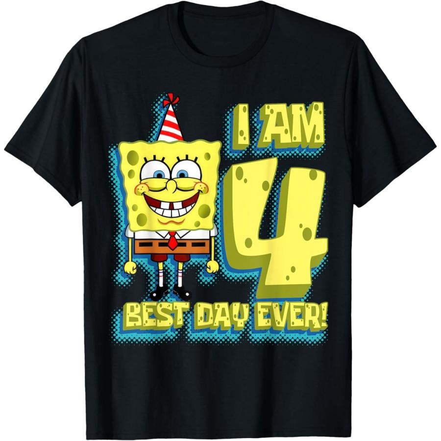 Mademark X SpongeBob SquarePants - SpongeBob SquarePants Birthday I Am 4 Best Day Ever T-Shirt