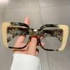 Fashion Square Glasses Women Stylish Oversize MultiColor Glasses Frames Trendy Brand Design Eyeglasses for Decoration