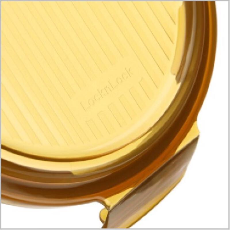 LOCK&LOCK Crystal Amber Round Glass Food Storage Set