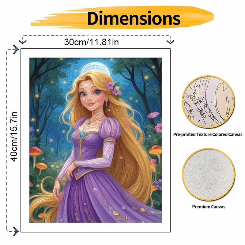 Disney Рапунцель Масляная живопись по номерам Набор для рисования Ручная роспись Домашний декор Подарок